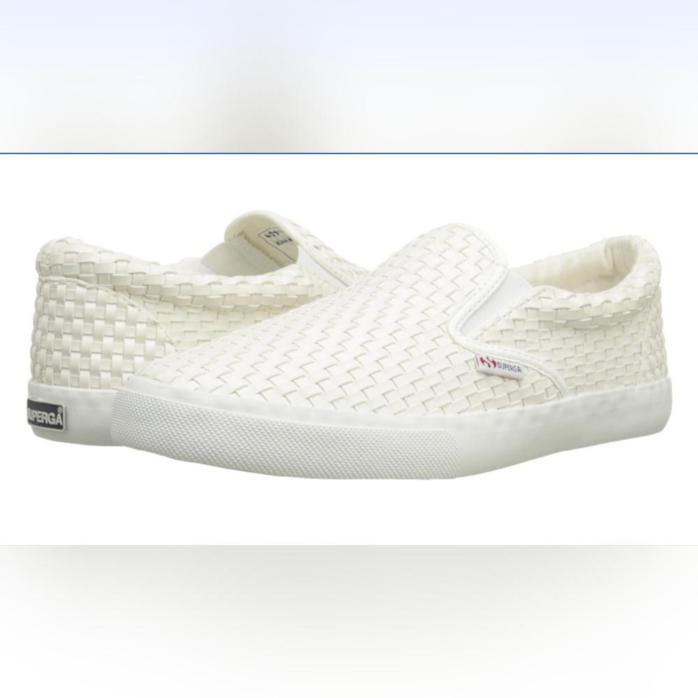 SUPERGA Slip-On Woven Sneakers 2311 Waved White SIZE 9 / 40 NEAR NEW 🌸